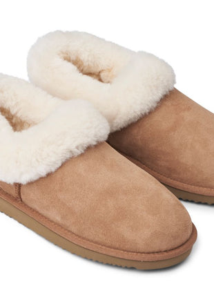 Hard Sole Slipper | Lammwolle, Wildleder Kastanie