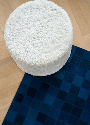 Lammfellpouf Premium | Kurzhaar | Neuseeland | D44x33 cm Elfenbein