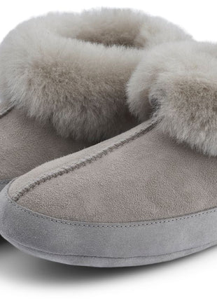 Soft Sole Slipper | Lammwolle, Wildleder Hellgrau