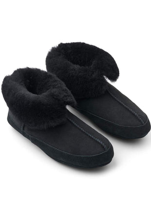 Soft Sole Slipper | Lammwolle, Wildleder Schwarz