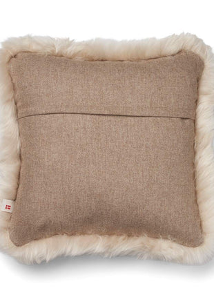 Wollkissen | 100% Wolle | Fellborte | 52x52 cm Beige/Leinen